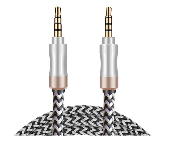 X10 Cable Auxiliar Audio Plug 3.5 Mm 1 Metros Premium Nylon-0