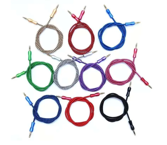 X10 Cable Auxiliar Audio Plug 3.5 Mm 1 Metros Premium Nylon-1