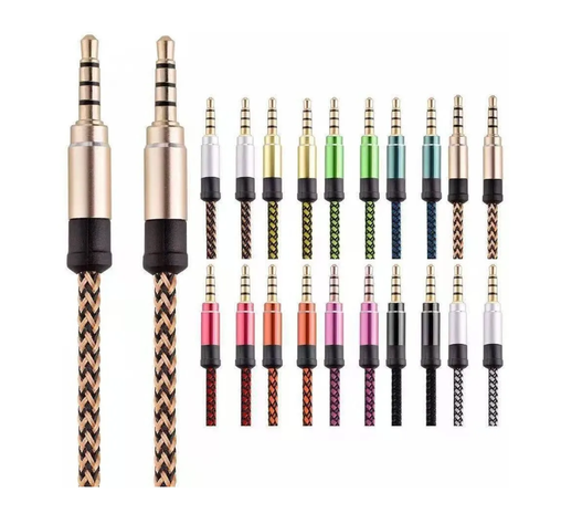 X10 Cable Auxiliar Audio Plug 3.5 Mm 1 Metros Premium Nylon-2