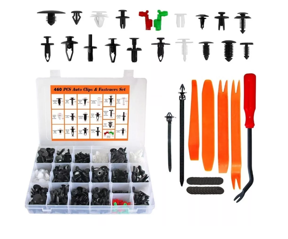 Kit 460 Clips Fijacion Broche Retencion Plastico Tapabarro-6