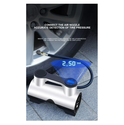 Compresor De Aire Digital 150 Psi Para Auto 12v Linterna Led-3