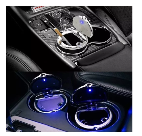 Cenicero Universal Para Autos Camionetas Monedero Luz Led-6