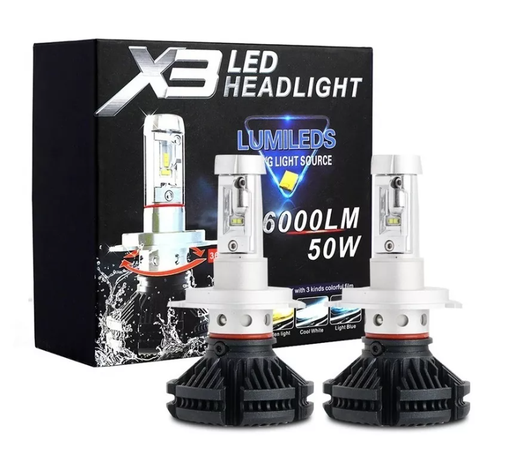 Kit Turbo Led H1 H3 H4 H7 H11 H13 9005 9006 880 Disipador X3-0