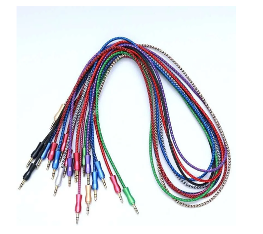 X5 Cable Auxiliar Audio Plug 3.5 Mm 1 Metros Premium Nylon-2