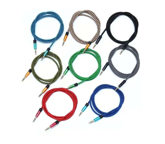 X5 Cable Auxiliar Audio Plug 3.5 Mm 1 Metros Premium Nylon-3