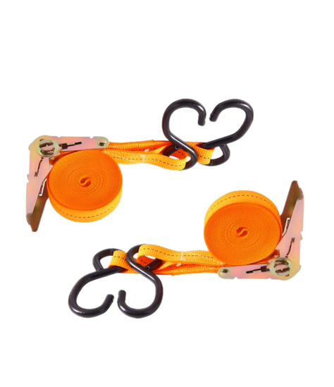 Pack 2 Eslinga Rhino Usa Rno Camsoft Red Cinta Amarre Con Ratchet 1 Pulgada X 15ft Color Naranja-0