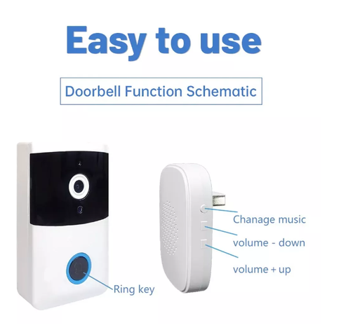 Timbre Con Cámara Inalámbrico Visión Nocturna Hd, Wi-fi-2