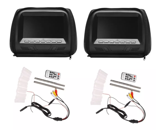 Par Monitor Coche Universal 7in Auto Reposacabezas Mp5 Video-0