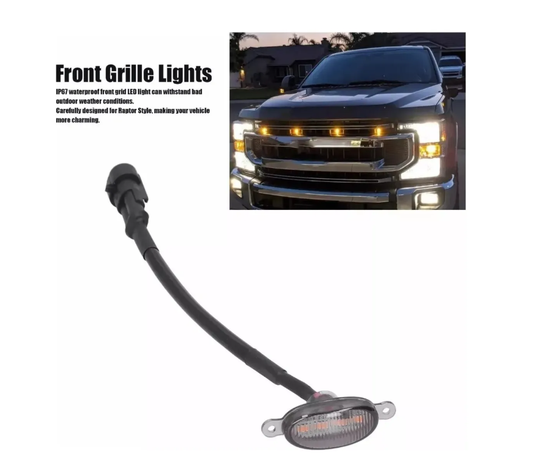 Luz Led Diurna Ambar De Rejilla Frontal Parrilla 4 Luces-2