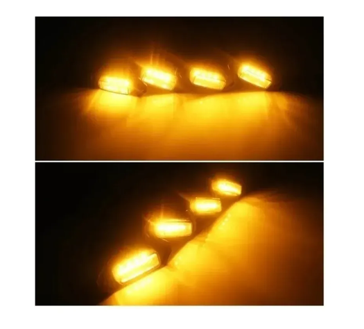 Luz Led Diurna Ambar De Rejilla Frontal Parrilla 4 Luces-4