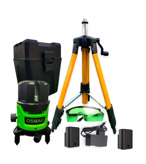 Nivel Laser 5 Líneas Verde Profesional / Trípod Dos Baterias-0