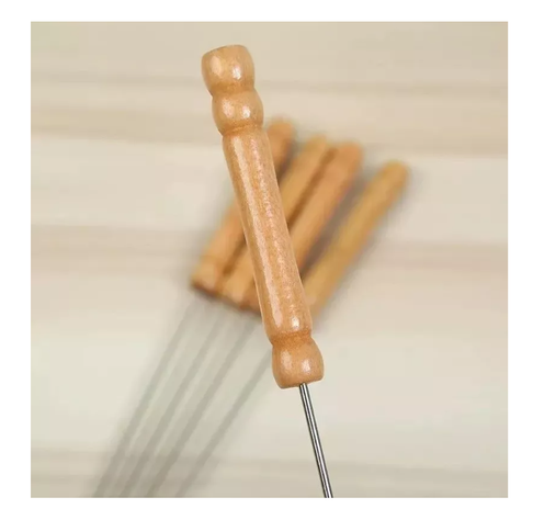 X12 Pinchos Para Barbacoa Parilla Asado Acero Bbq 42cm-1