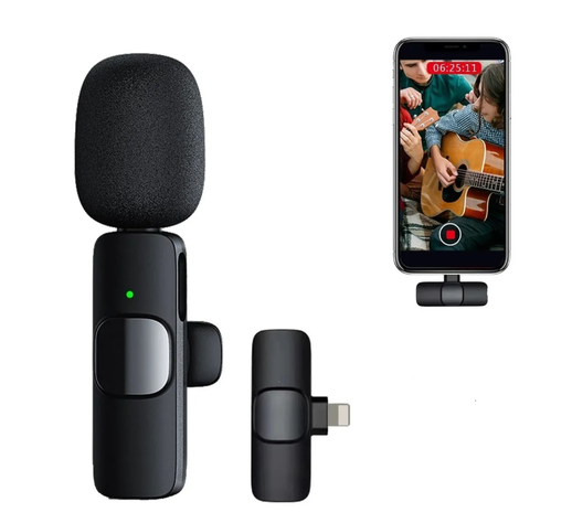 Micrófono Lavalier Solapa Inalámbrico Para iPhone iPad...-1