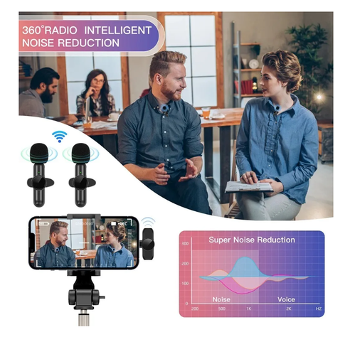 Micrófono Lavalier Solapa Inalámbrico Para iPhone iPad...-5