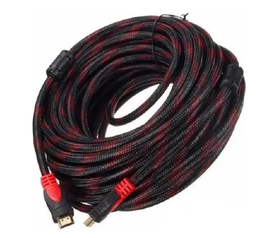 Cable Hdtv 20 Metros Full Hd Blindado,enmallado Y Reforzado-0