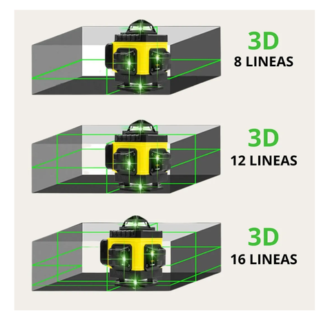 Nivel Laser 16 Líneas 360° Cruz 4d Láser Nivel Autonivelante-6