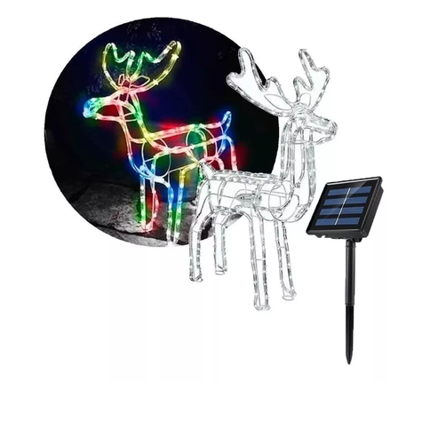 Reno Solar De Navidad Luces Led 95 Cm Viejo Pascuero-0
