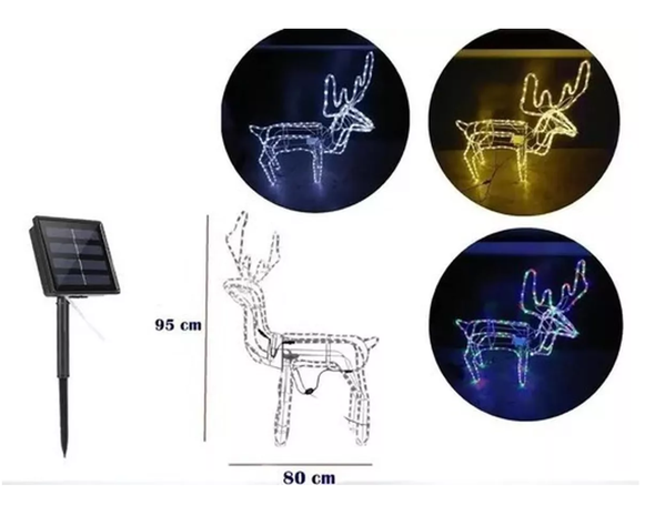 Reno Solar De Navidad Luces Led 95 Cm Viejo Pascuero-1