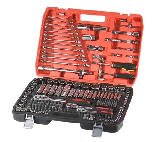 Caja De Dados De 216 Pcs 1/2 & 1/4 &3/8 Más Llaves-0