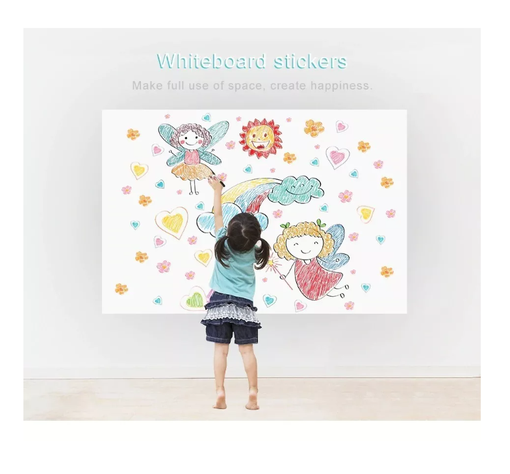 Pizarra Sticker Negro Blanco Vinilo 60x200cm + Tizas Surtida-1