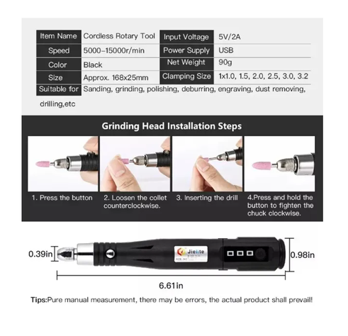 Taladro Multiusos Esmerilado Y Pulido 3 Velocidades Usb-2