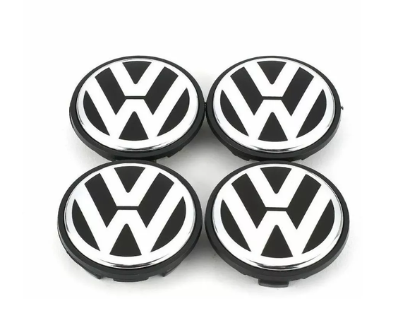 X4 Set Tapas Centro De Llanta Volkswagen 70mm Negro-0