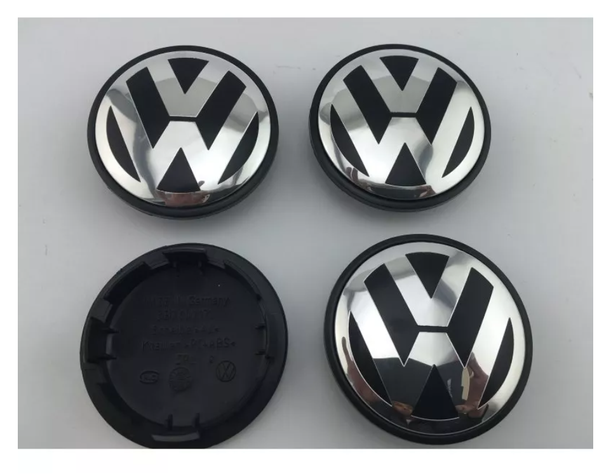 X4 Set Tapas Centro De Llanta Volkswagen 70mm Negro-1