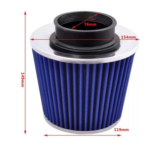 Filtro De Aire Alto Flujo Conico 75mm Auto Jeep Tuning-2