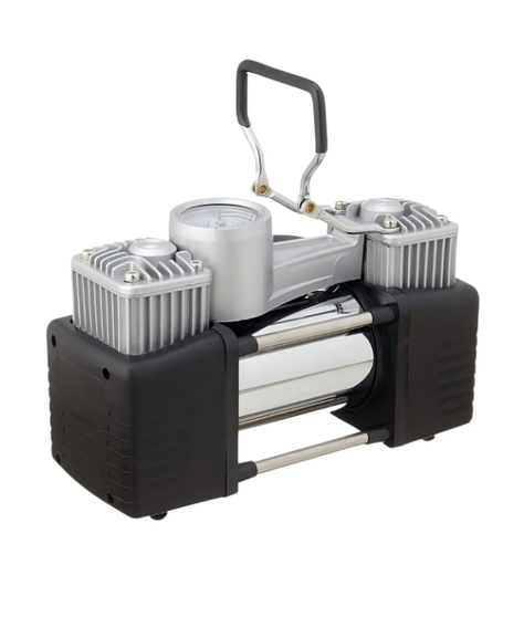 Compresor De Aire Doble Cilindro 12v Inflador Neumáticos Color Plateado Fase Eléctrica Monofásica-3