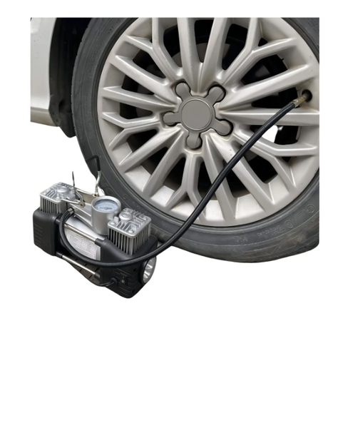 Compresor De Aire Doble Cilindro 12v Inflador Neumáticos Color Plateado Fase Eléctrica Monofásica-5