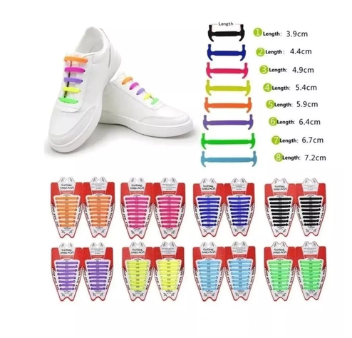 Kit 16 Unidades Cordones Banda Elásticos Para Zapatillas-0