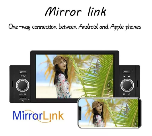 Radio Auto Pantalla 1 Din Tactil Mirror Link Auto Usb Hd-5