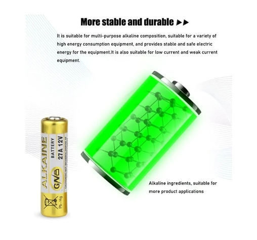 Pack 5 Baterias Pila 27a 12v Control Remoto-3