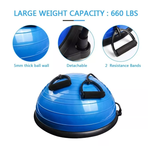 Balon Bosu Gym Pelota Yoga Semiesfera De Resistencia 64cm-5