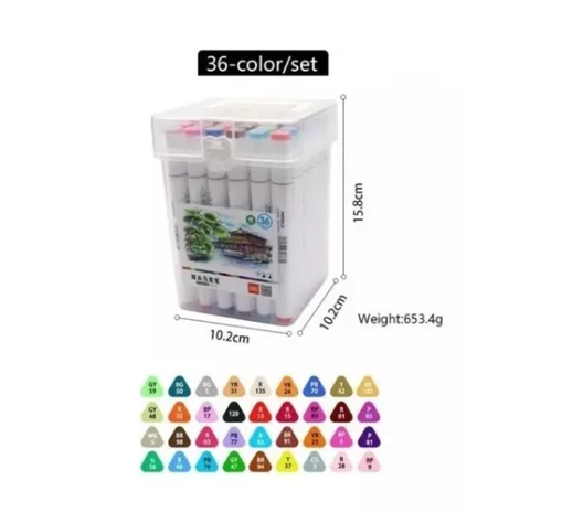 Plumón Marcadores Doble Punta Caja 36 Colores-2
