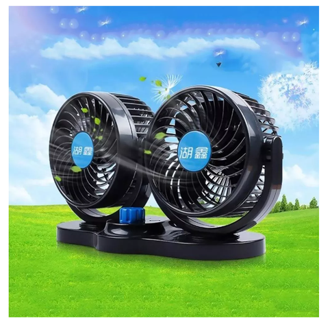 Ventilador 12v Auto Vehiculo Doble 360° 6 Pulgadas-2