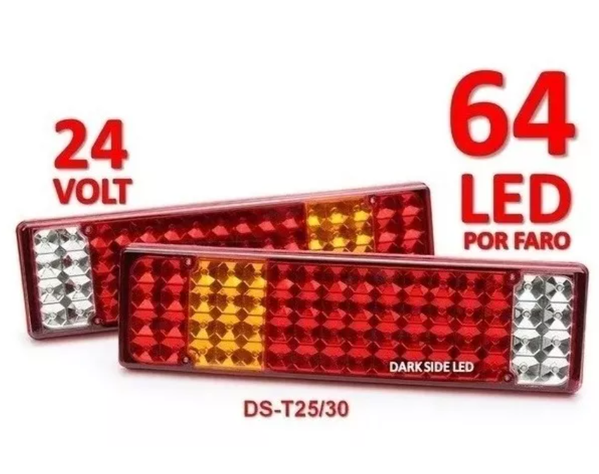 Kit Foco Led Trasero 24v Camion 64 Led Remolque Arrastre-5