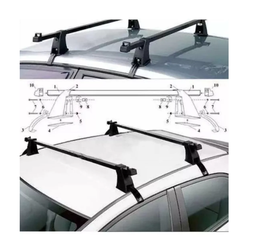 Barras Porta Equipaje Parrilla Auto Techo Universal Gris-4