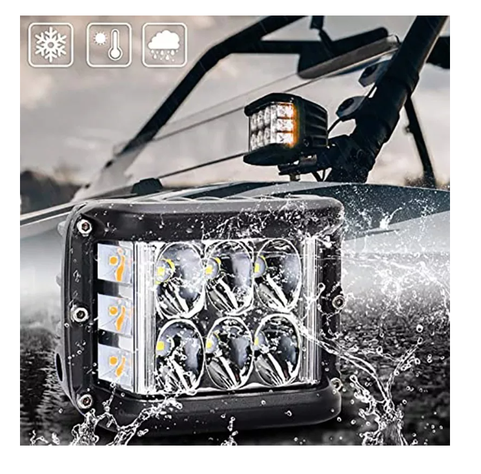 Foco Neblinero Led 36w Blanco Amarillo H4 Destello Auto Moto-7
