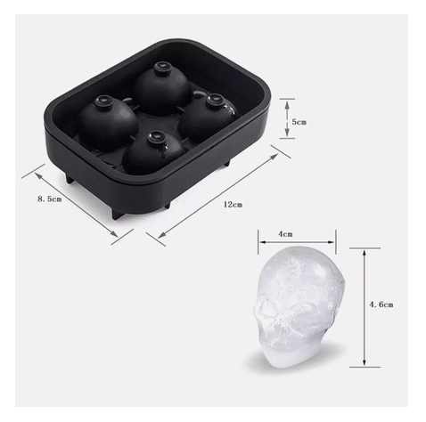 Cubeta De Hielo Silicona Calavera Whisky Tragos Coctel-1