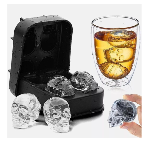 Cubeta De Hielo Silicona Calavera Whisky Tragos Coctel-4