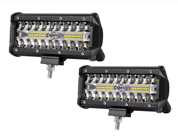 Pack 2 Barra Focos Neblineros Led 120w / Auto Moto Camiones-0