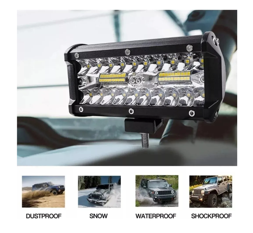 Pack 2 Barra Focos Neblineros Led 120w / Auto Moto Camiones-2