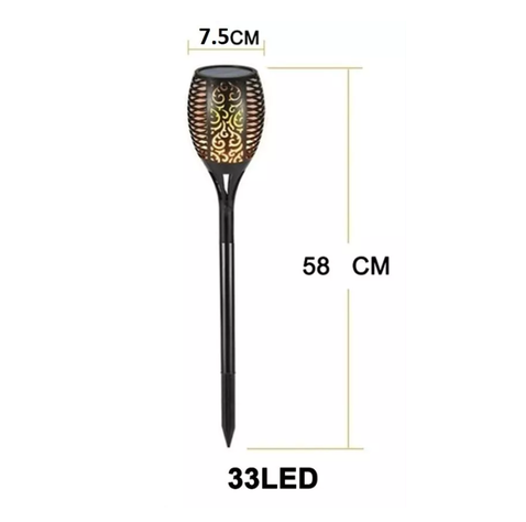 Pack 3 Lampara Solar Led Flama Antorcha Flama Con Estaca-1