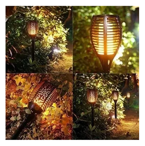 Pack 3 Lampara Solar Led Flama Antorcha Flama Con Estaca-6