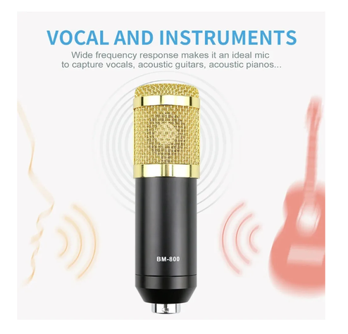 Microfono Condensador Soporte Brazo Tarjeta Sonido V8-4