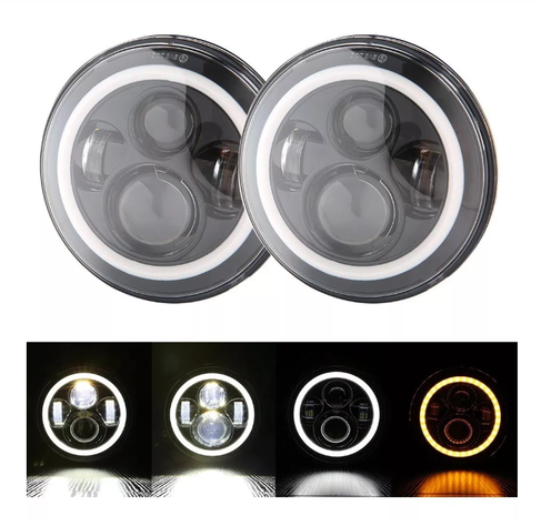 X2 Foco Faro Luz Neblinero H4 Led 75w Ojo Angel Caminoneta-0
