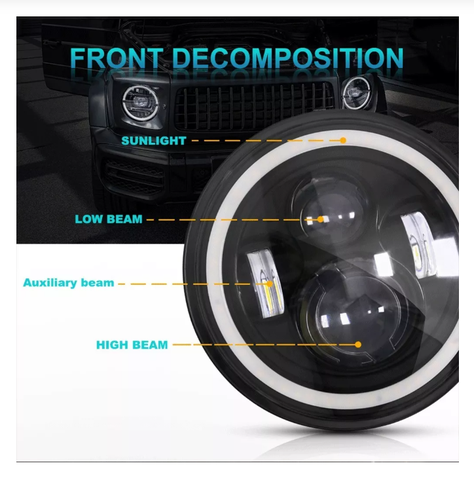 X2 Foco Faro Luz Neblinero H4 Led 75w Ojo Angel Caminoneta-4