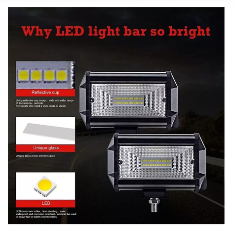 Barra Focos Neblineros Led 72w Expansion Auto Moto Camiones-5