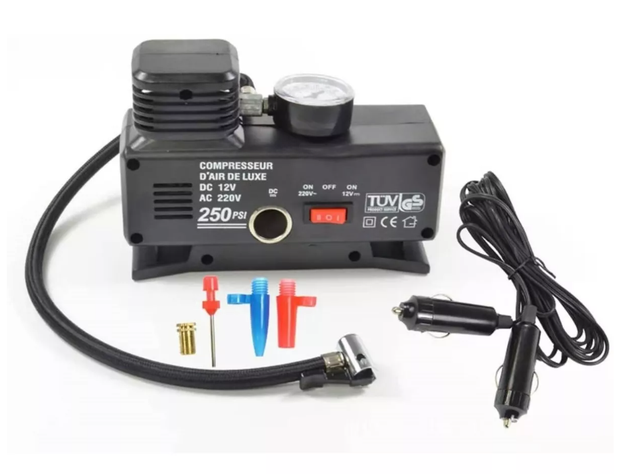 Compresor De Aire 250psi Doble Uso 12v Y 220v Auto Casa-0